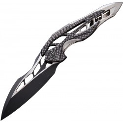 Couteau Arrakis lame lisse noir 8.8cm Acier Bohler M390 - 906CF-D WE KNIFE - 1