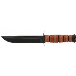 Couteau Ka-Bar Fighting Knife lame 13.3cm Lisse Noir manche cuir - 1251 - 2
