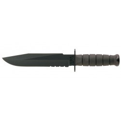 Couteau Ka-Bar Fighter lame 20.3cm semi-dentelée Noir manche Polymère - 1271 - 2
