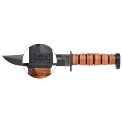 Couteau Ka-Bar Dog's Head Utility Knife lame 17.8cm Lisse Noir manche cuir - 1317 - 1