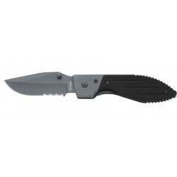 Couteau Ka-Bar Warthog lame 7.9cm semi-dentelée Noir manche G-10 (Fibre de verre) - 3073 - 1