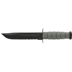 Couteau Ka-Bar Fighting Knife lame 17.8cm semi-dentelée Noir manche Polymère - 5012 - 1